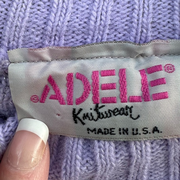 Vintage Dalmatians & hearts pastel sweater 80s Adele kawaii women’s large - Picture 4 of 5